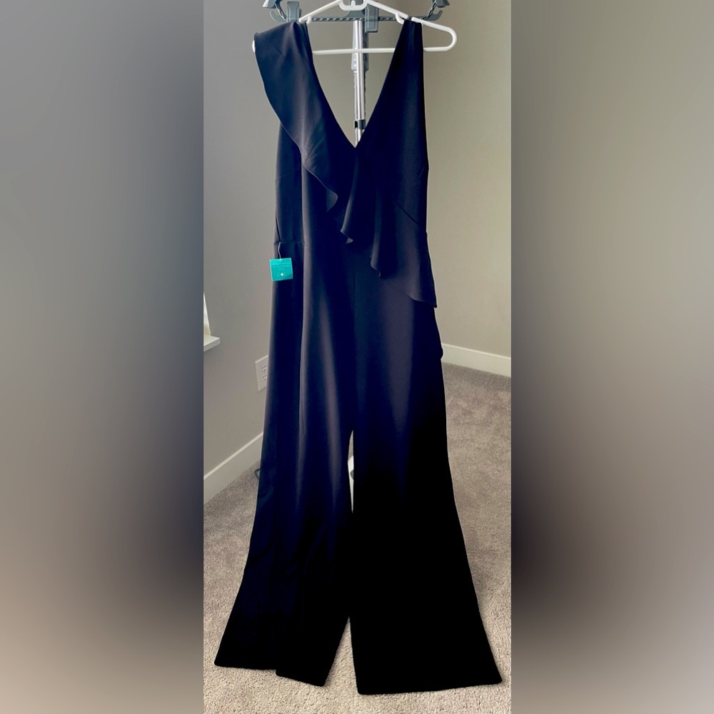 Plus Size Maternity Black Ruffle Jumper